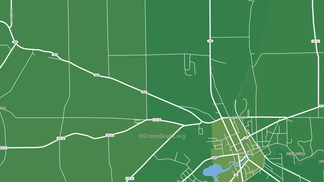 Potter, NY Map of Vehicle Theft Rates
