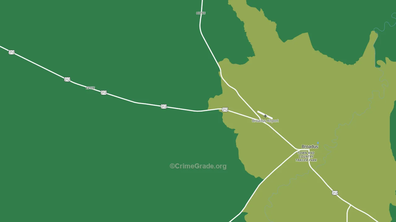 Powderville, MT Map of Vehicle Theft Rates
