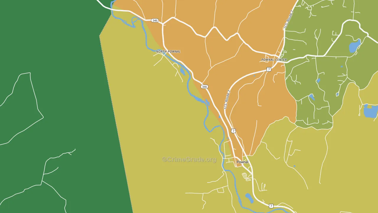 Pownal Center, VT Map of Vehicle Theft Rates