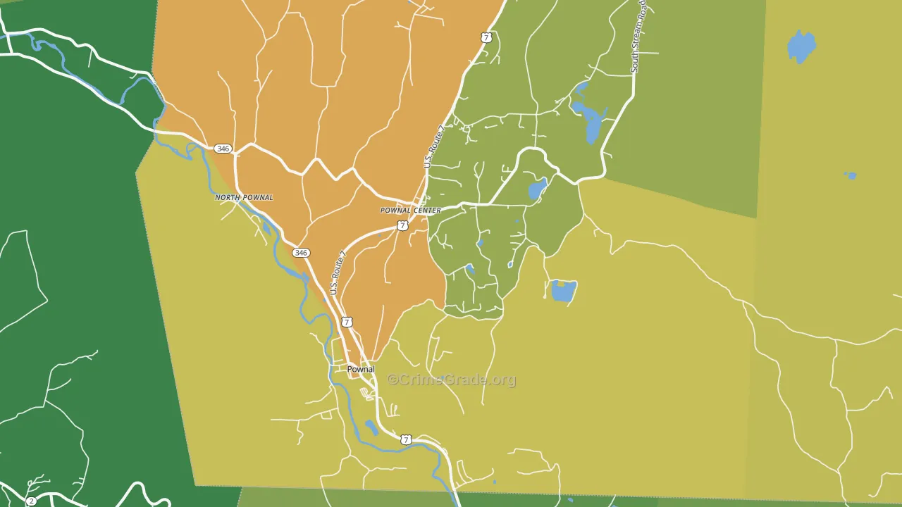 Pownal, VT Map of Vehicle Theft Rates