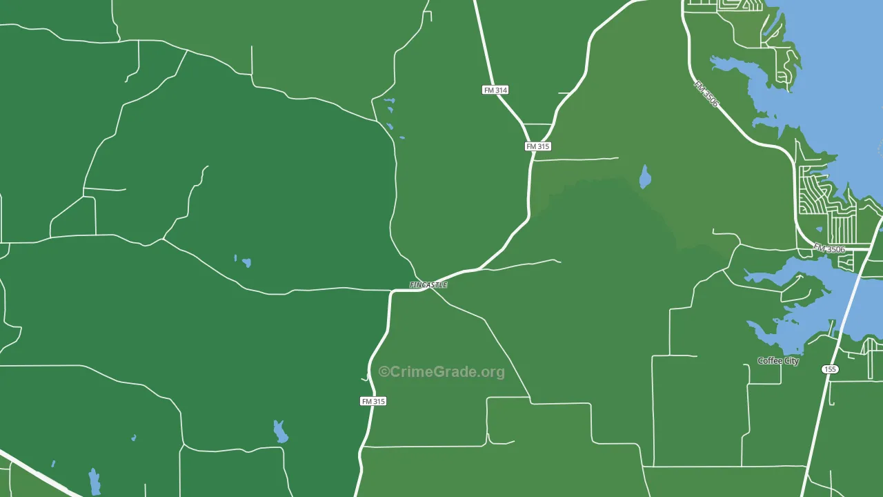 Poynor, TX Map of Vehicle Theft Rates