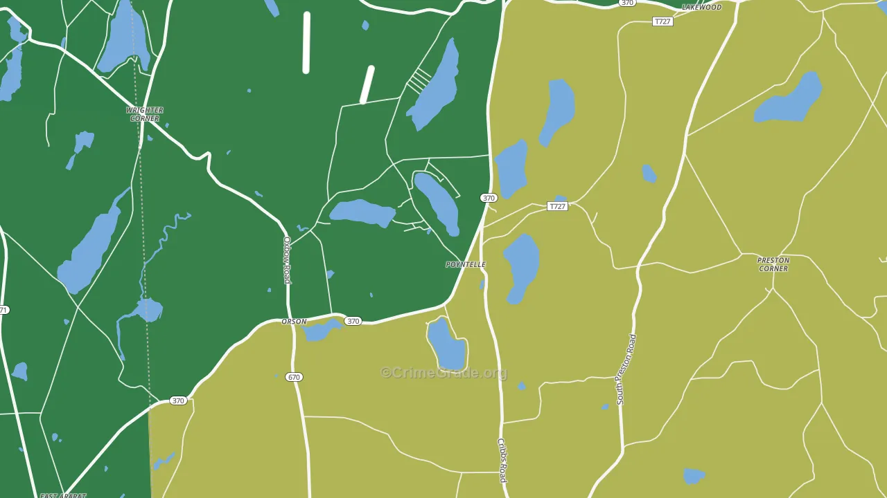 Poyntelle, PA Map of Vehicle Theft Rates