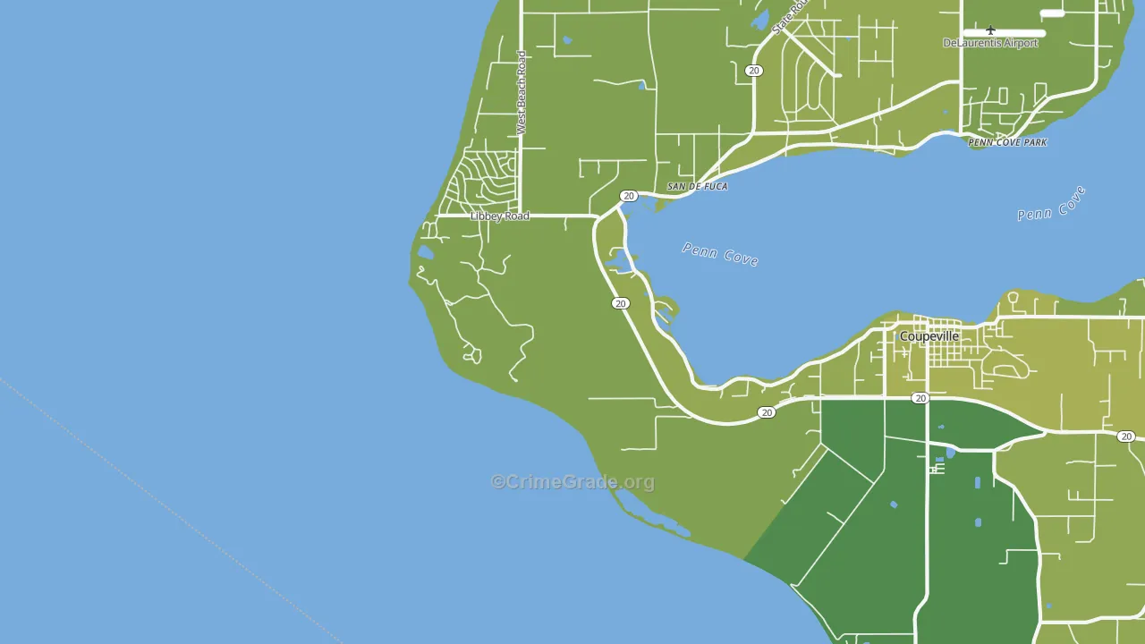 Prairie Center, WA Map of Vehicle Theft Rates