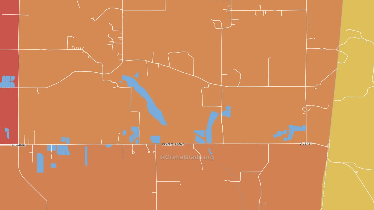 Prairie Point, MS Map of Vehicle Theft Rates