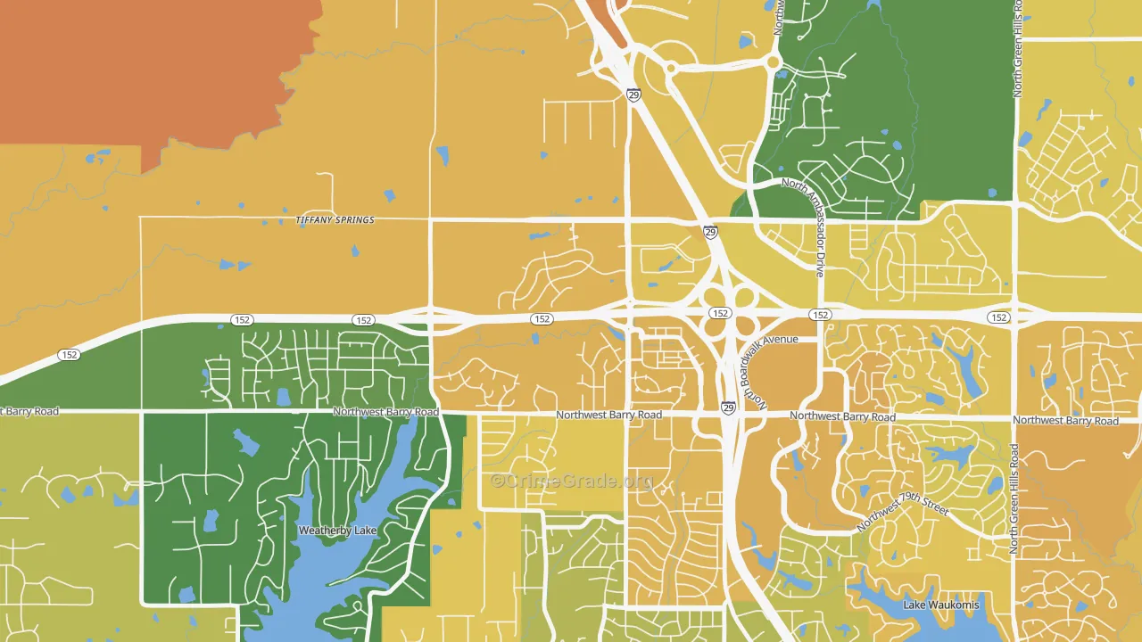 Prairie Point-Wildberry, Kansas City, MO Map of Vehicle Theft Rates