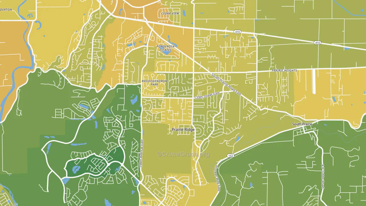 Prairie Ridge, WA Map of Vehicle Theft Rates