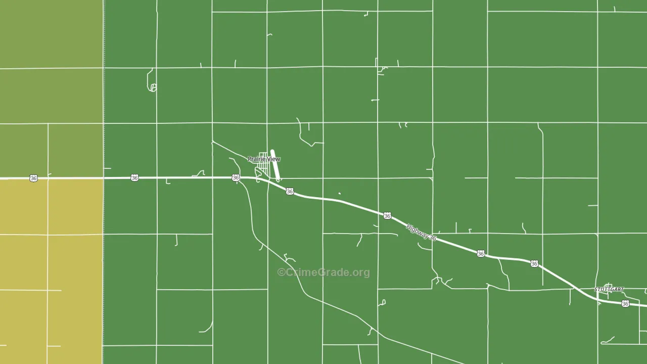 Prairie View, KS Map of Vehicle Theft Rates