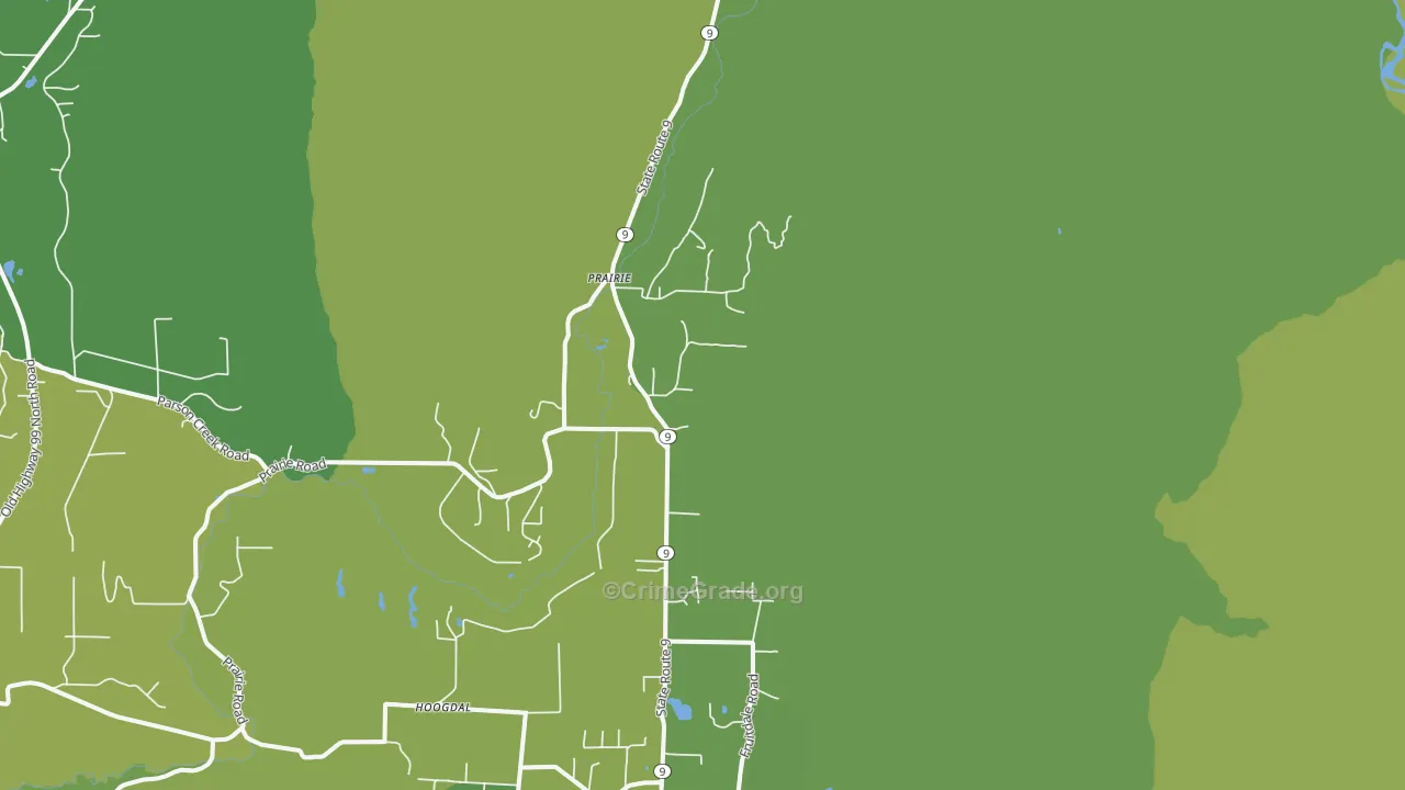 Prairie, WA Map of Vehicle Theft Rates