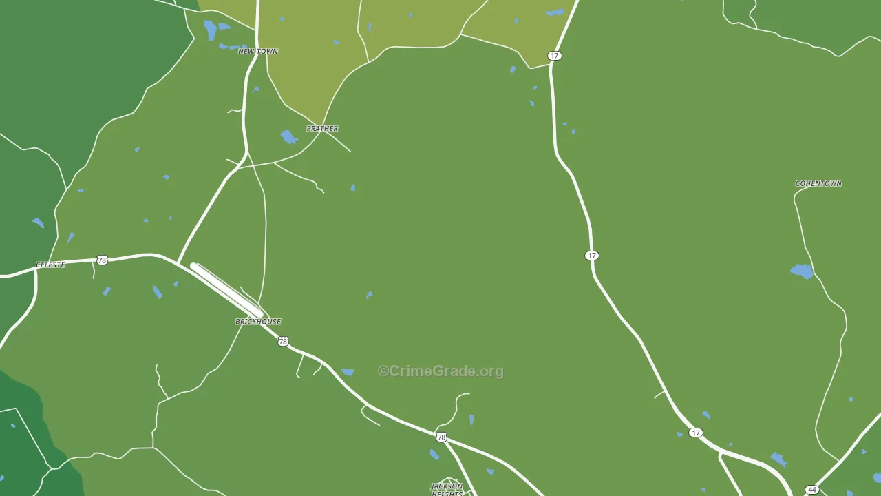 Prather, GA Map of Vehicle Theft Rates