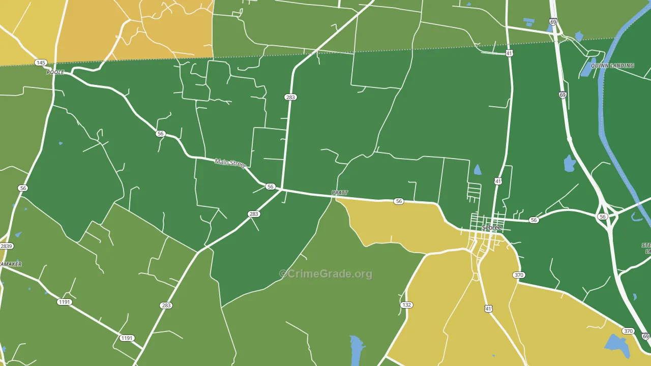 Pratt, KY Map of Vehicle Theft Rates