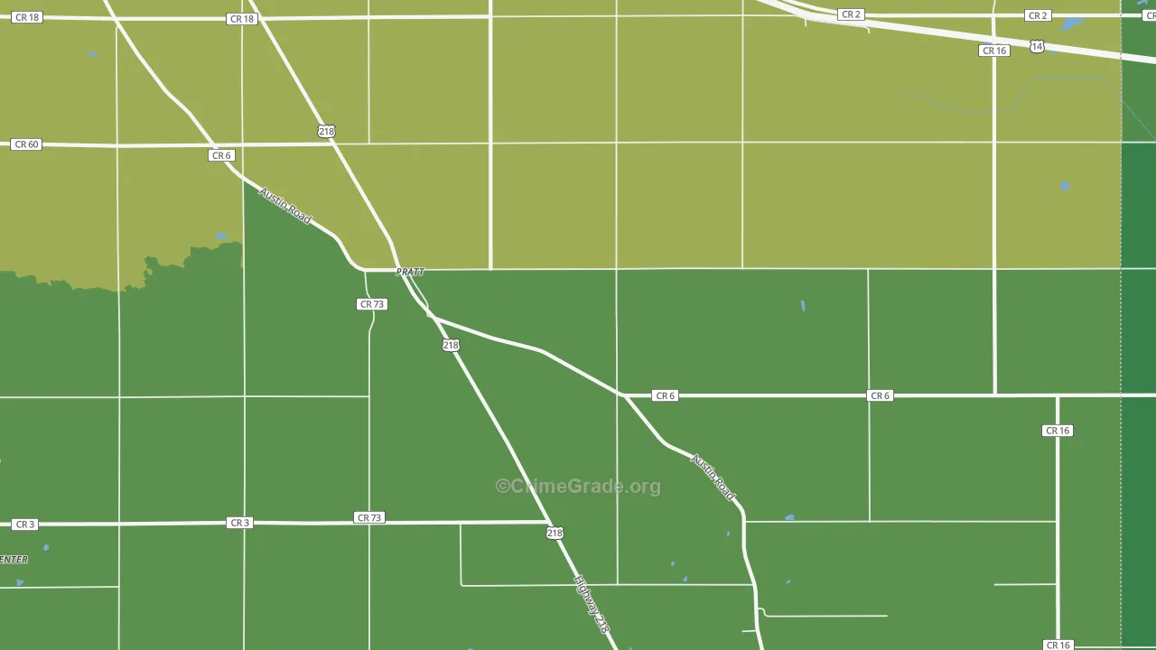 Pratt, MN Map of Vehicle Theft Rates