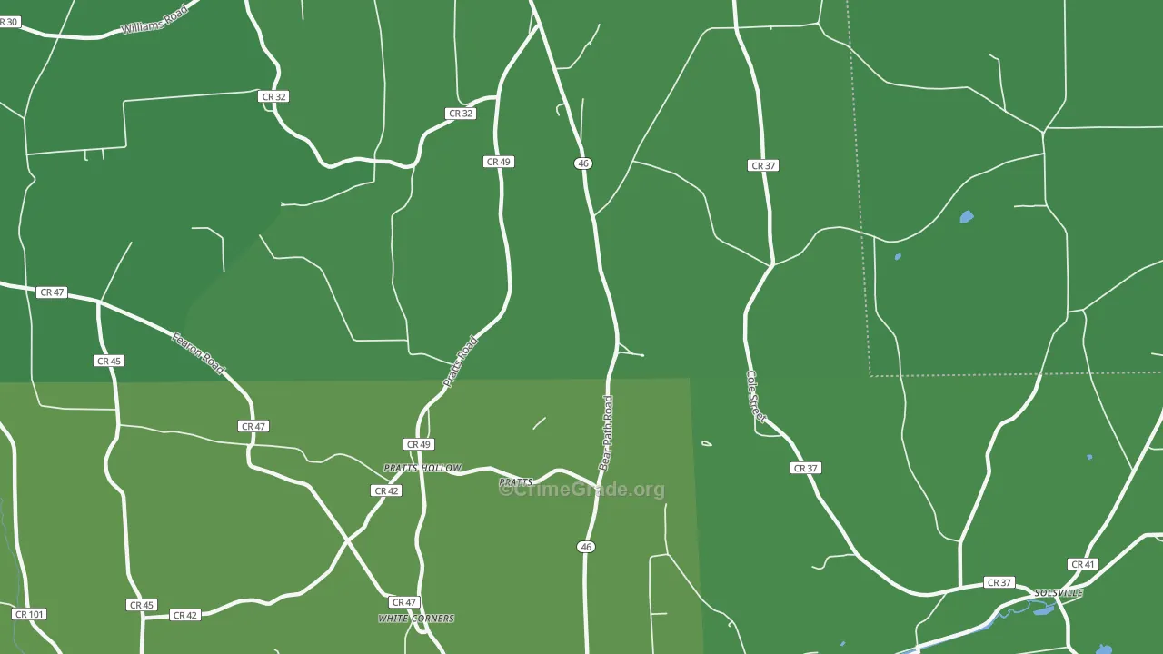 Pratts Hollow, NY Map of Vehicle Theft Rates