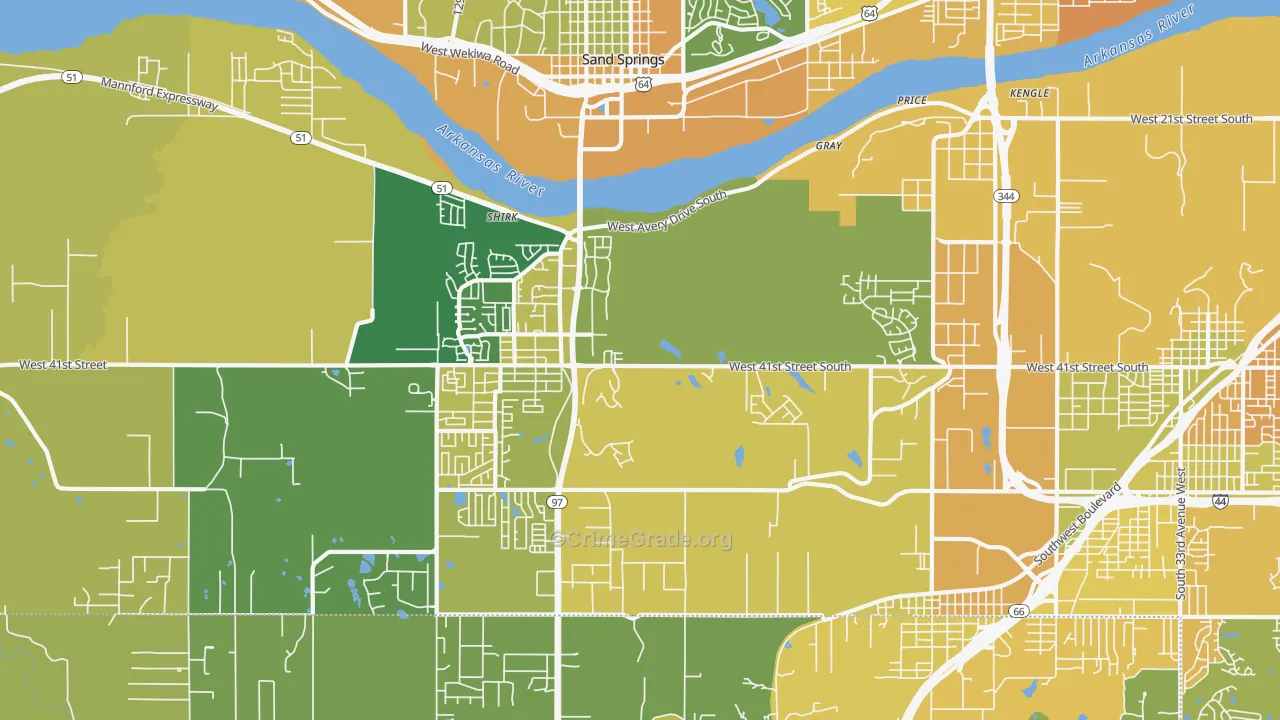 Prattville, OK Map of Vehicle Theft Rates