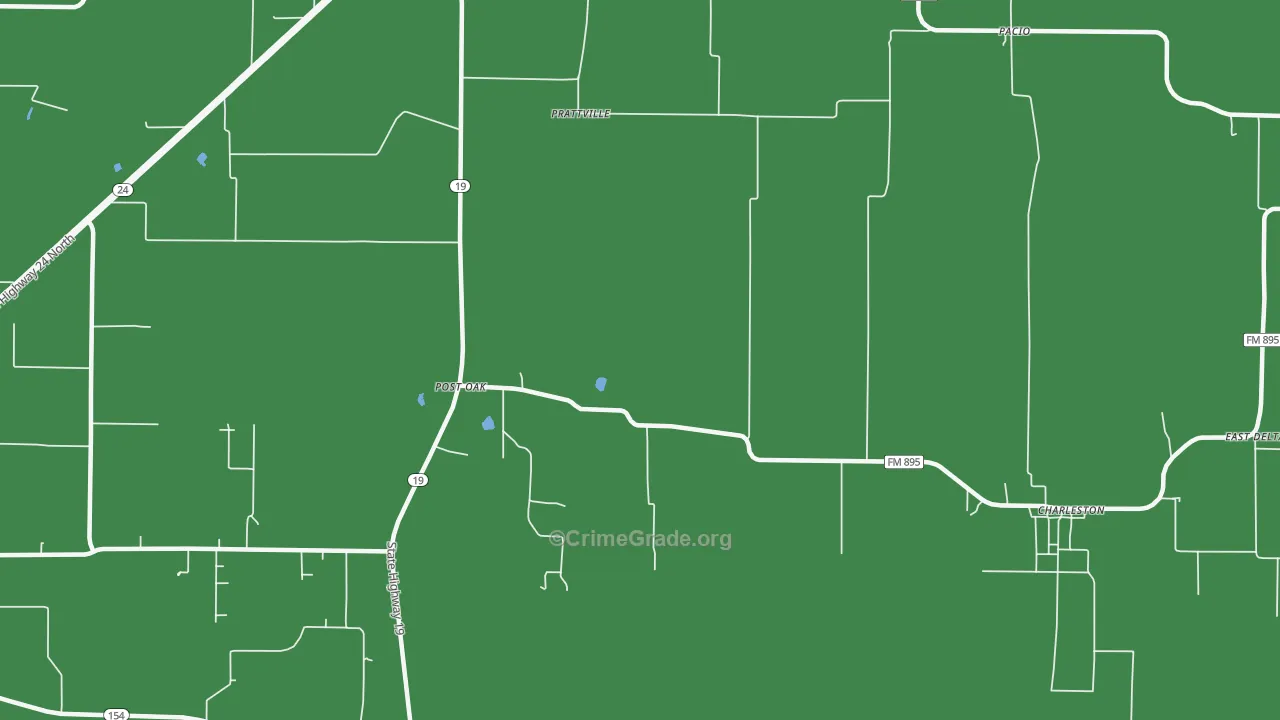 Prattville, TX Map of Vehicle Theft Rates