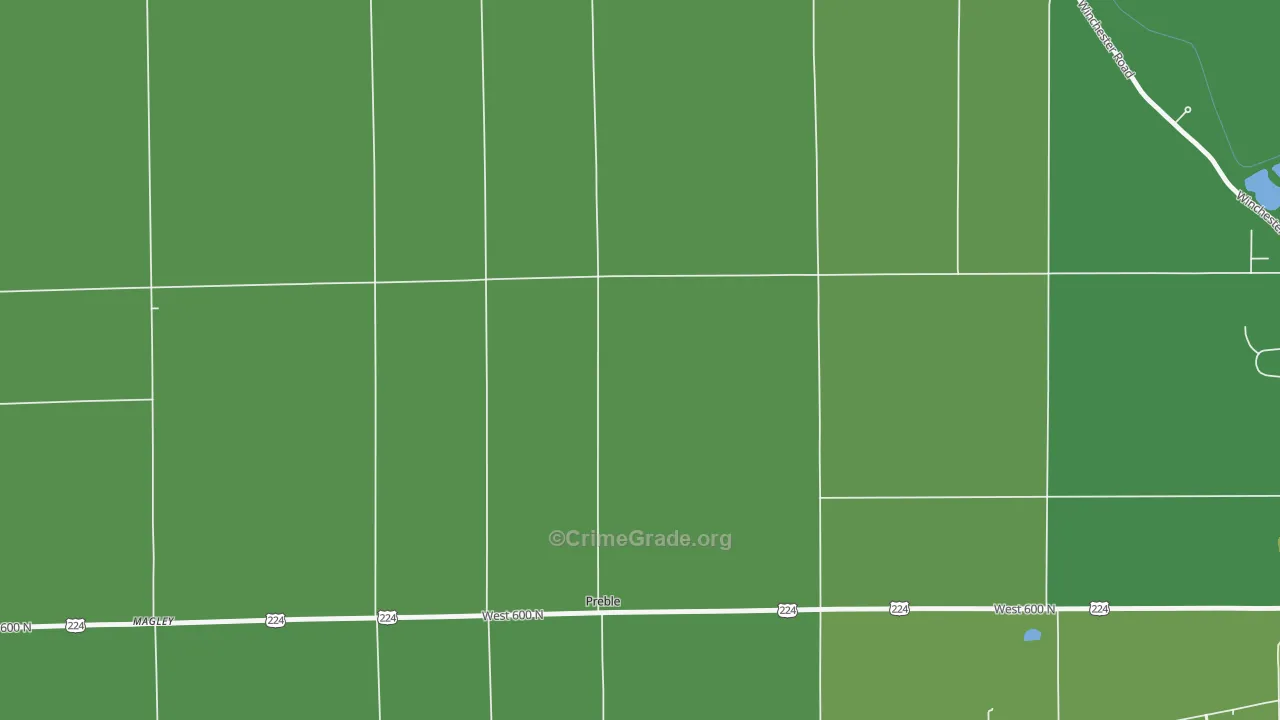 Preble, IN Map of Vehicle Theft Rates