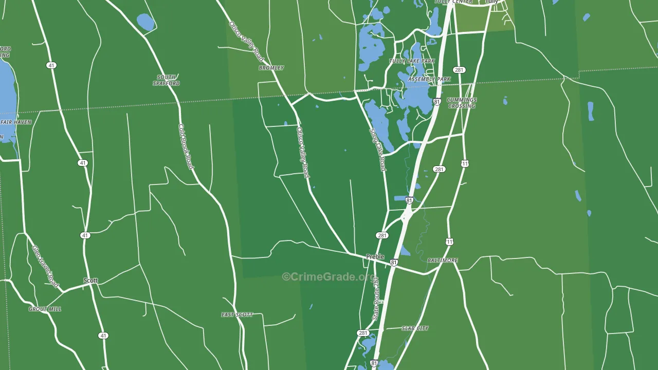 Preble, NY Map of Vehicle Theft Rates
