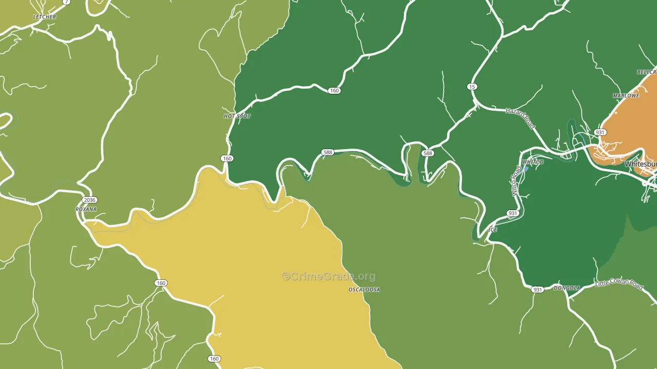 Premium, KY Map of Vehicle Theft Rates