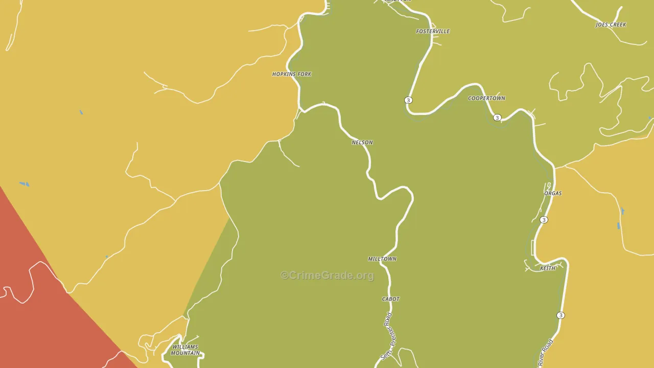 Prenter, WV Map of Vehicle Theft Rates