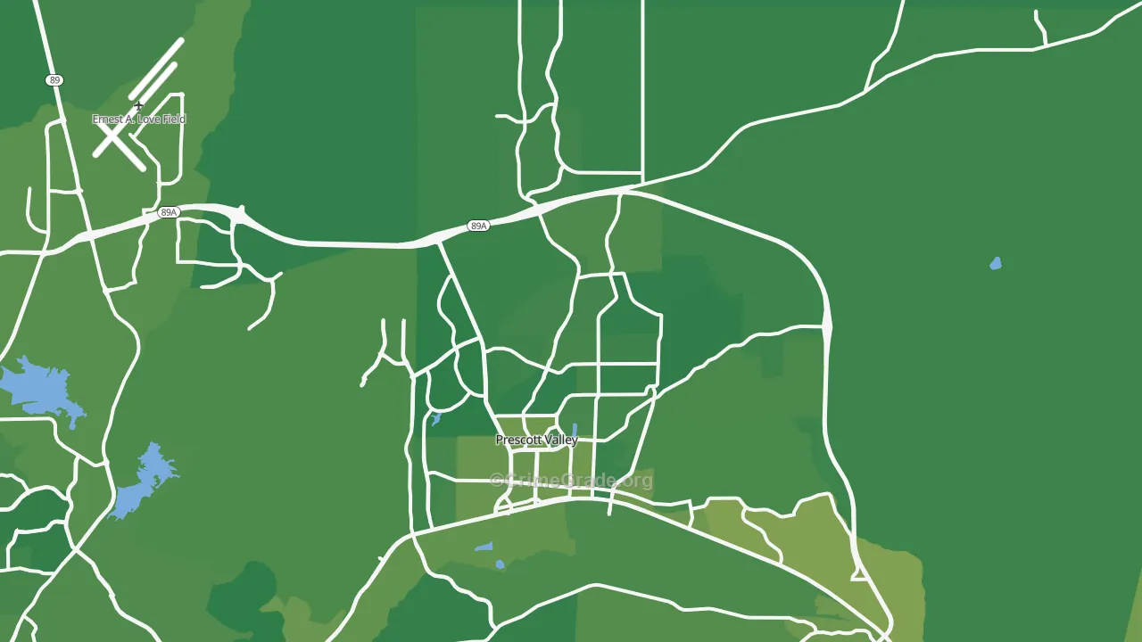 Prescott Valley, AZ Map of Vehicle Theft Rates