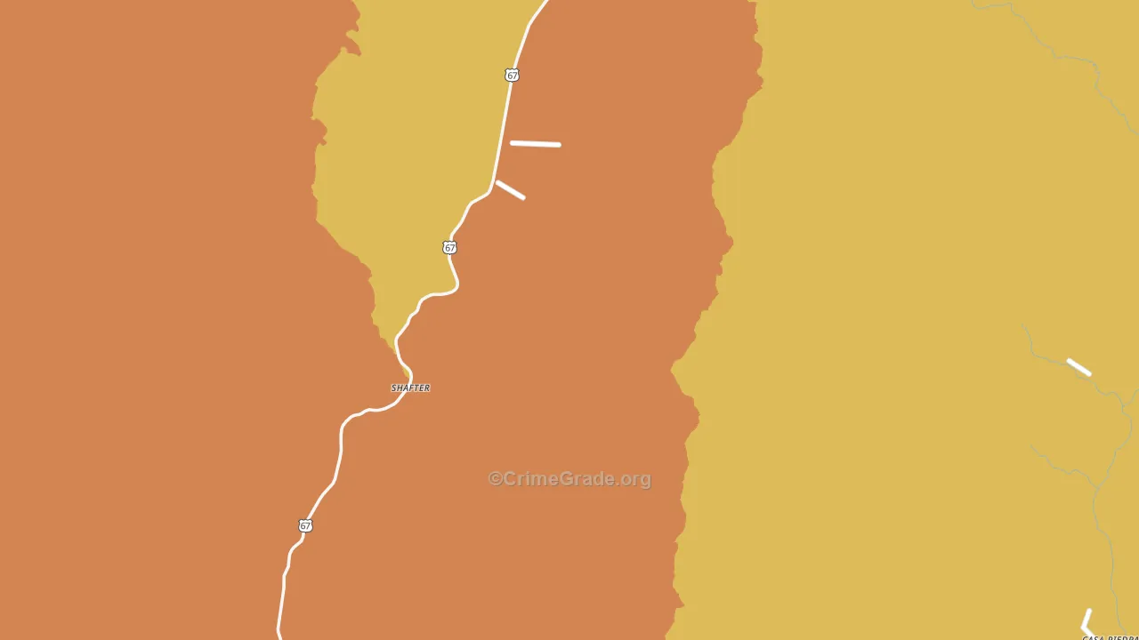 Presidio County, TX Map of Vehicle Theft Rates