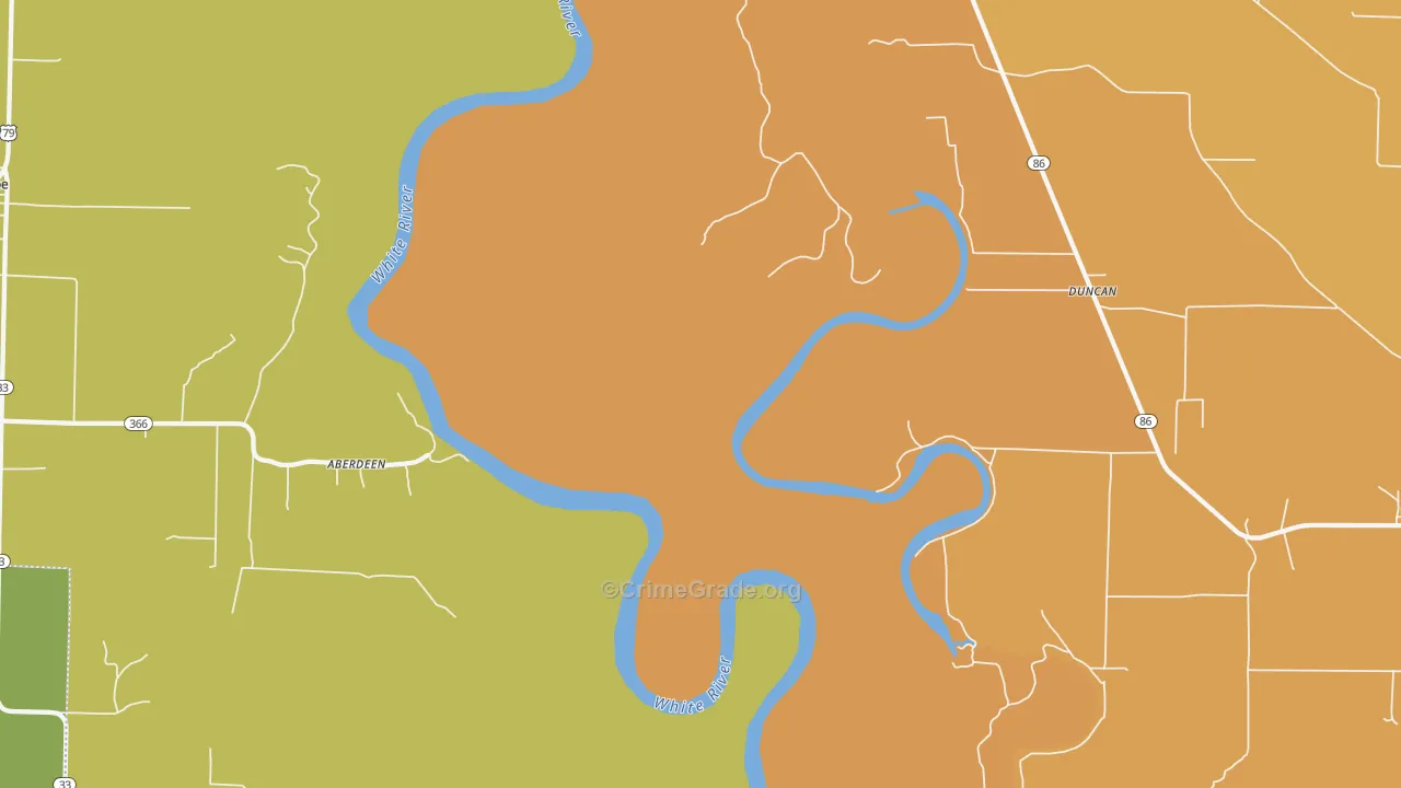 Preston Ferry, AR Map of Vehicle Theft Rates