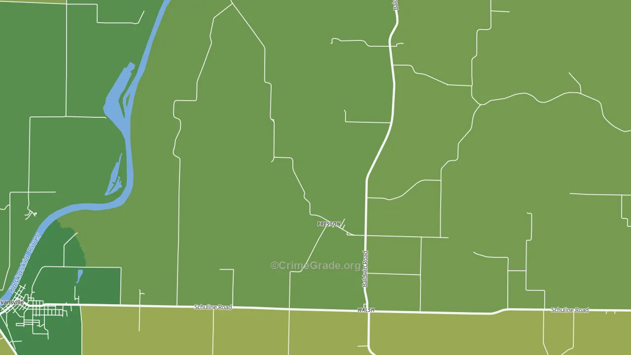 Preston, IL Map of Vehicle Theft Rates