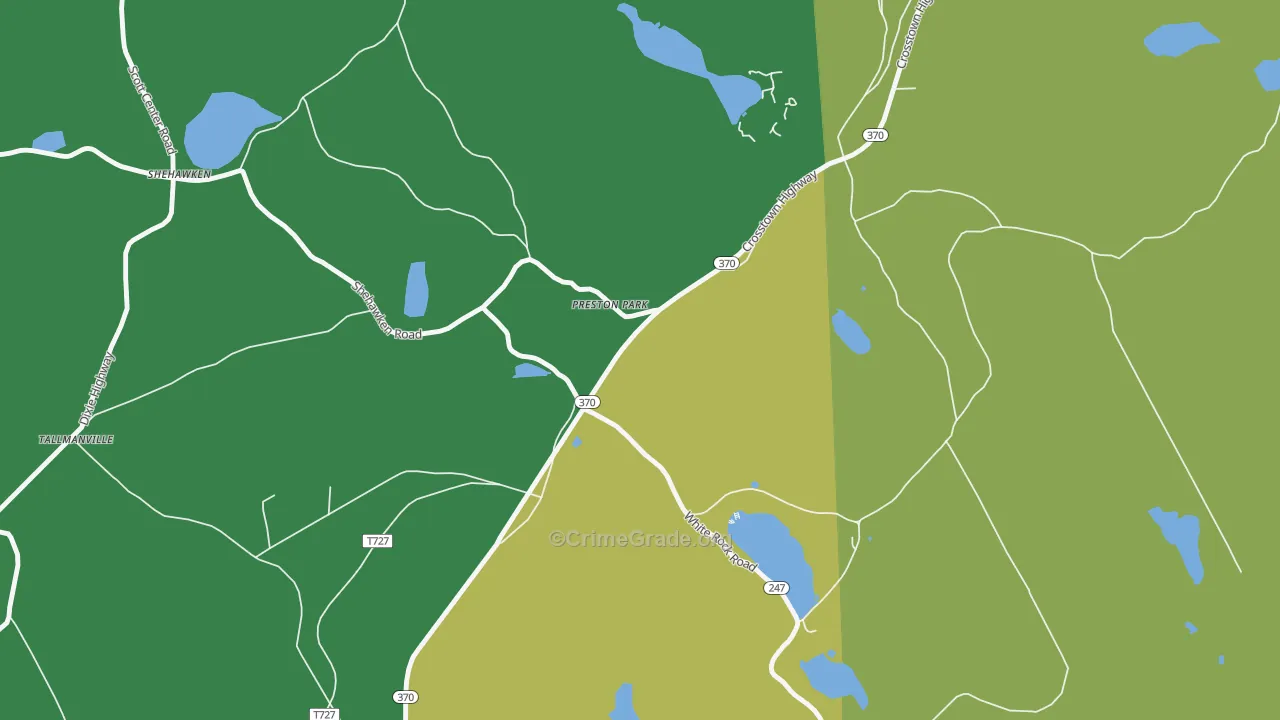 Preston Park, PA Map of Vehicle Theft Rates