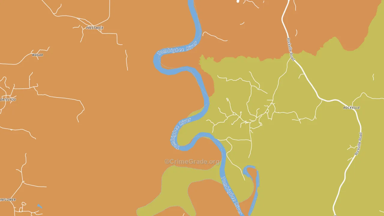 Prestwick, AL Map of Vehicle Theft Rates