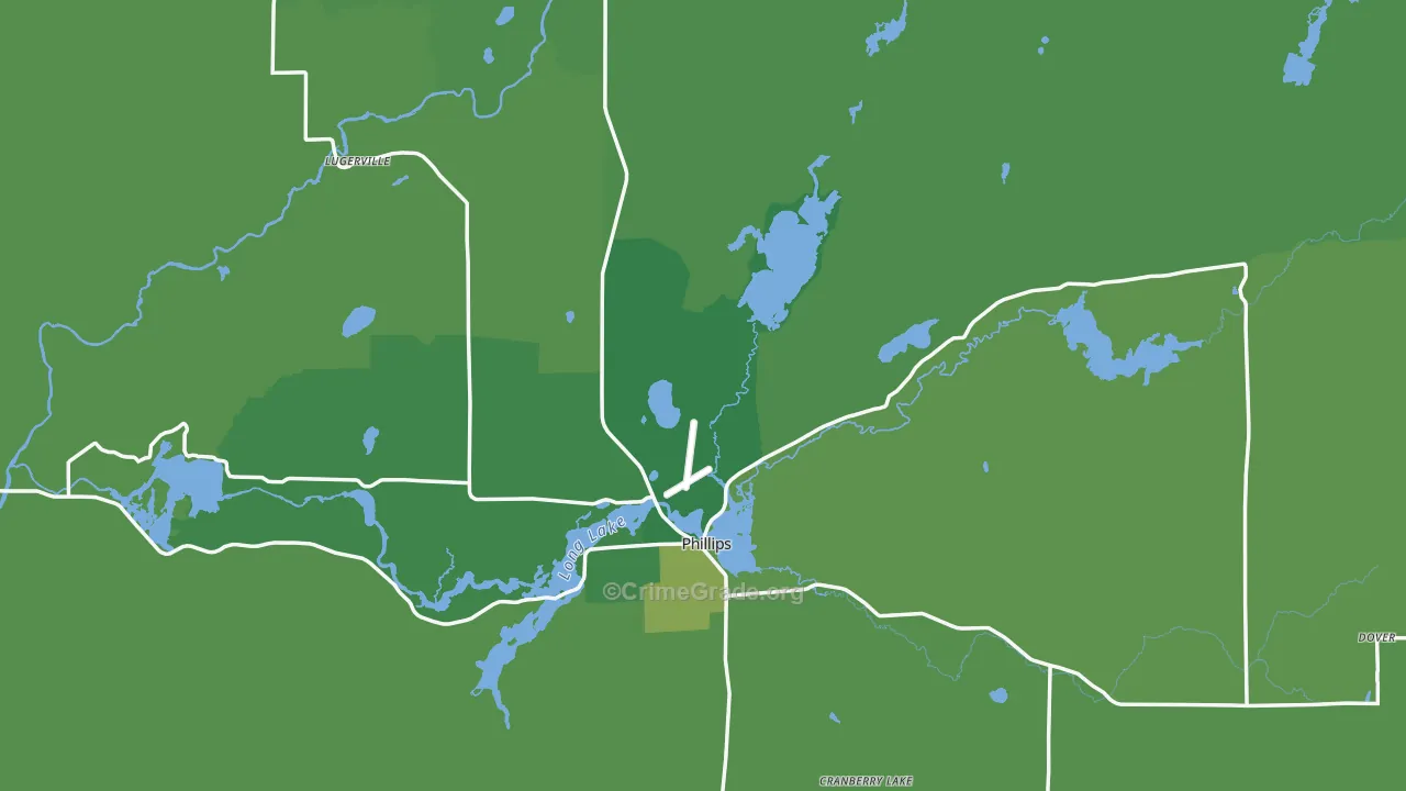 Price County, WI Map of Vehicle Theft Rates
