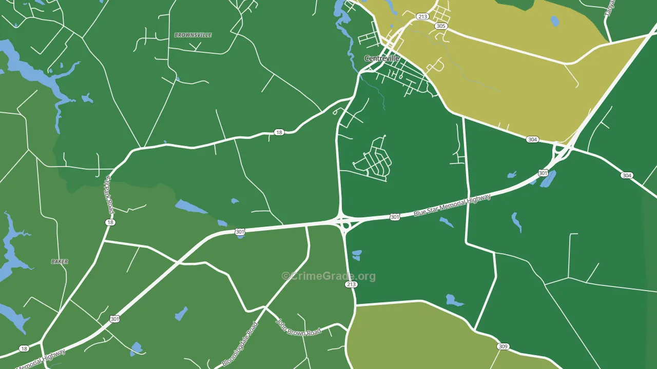 Price, MD Map of Vehicle Theft Rates
