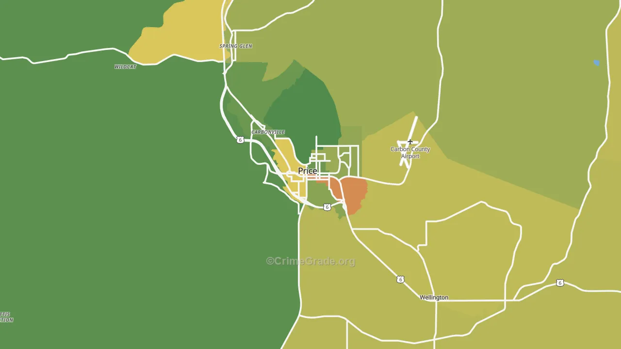 Price, UT Map of Vehicle Theft Rates