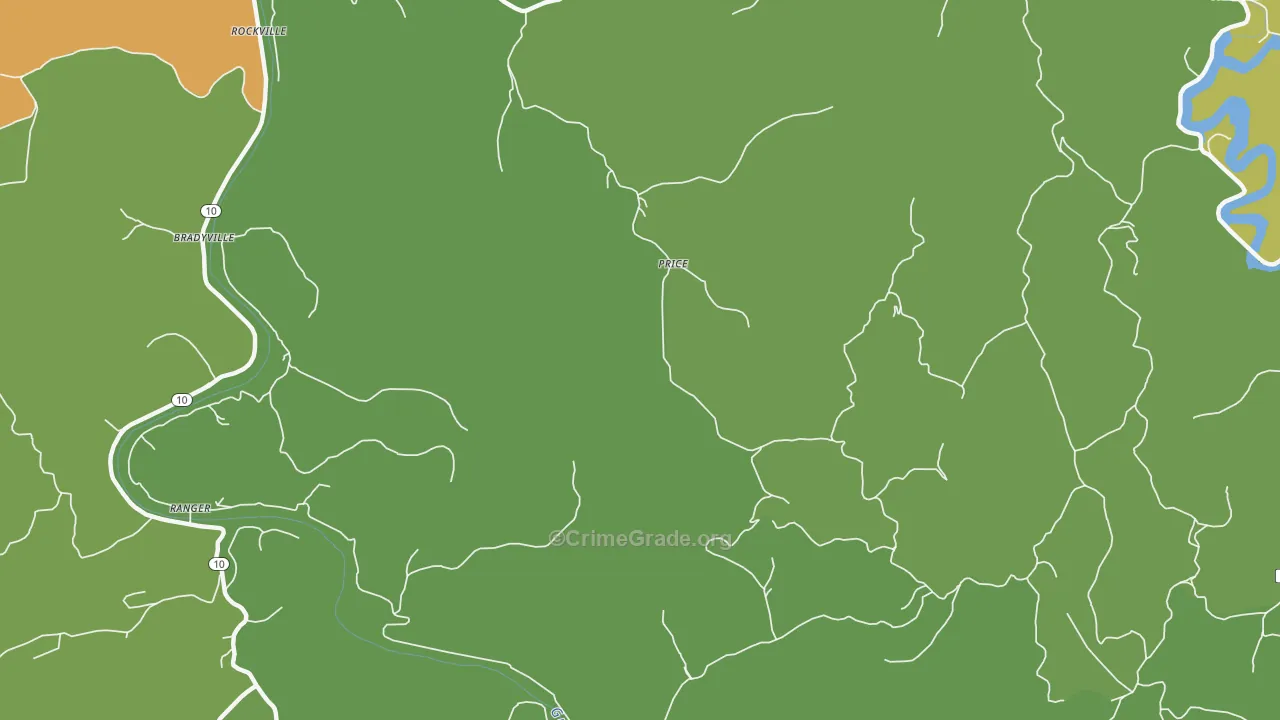 Price, WV Map of Vehicle Theft Rates