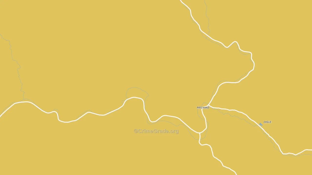 Prichard, ID Map of Vehicle Theft Rates