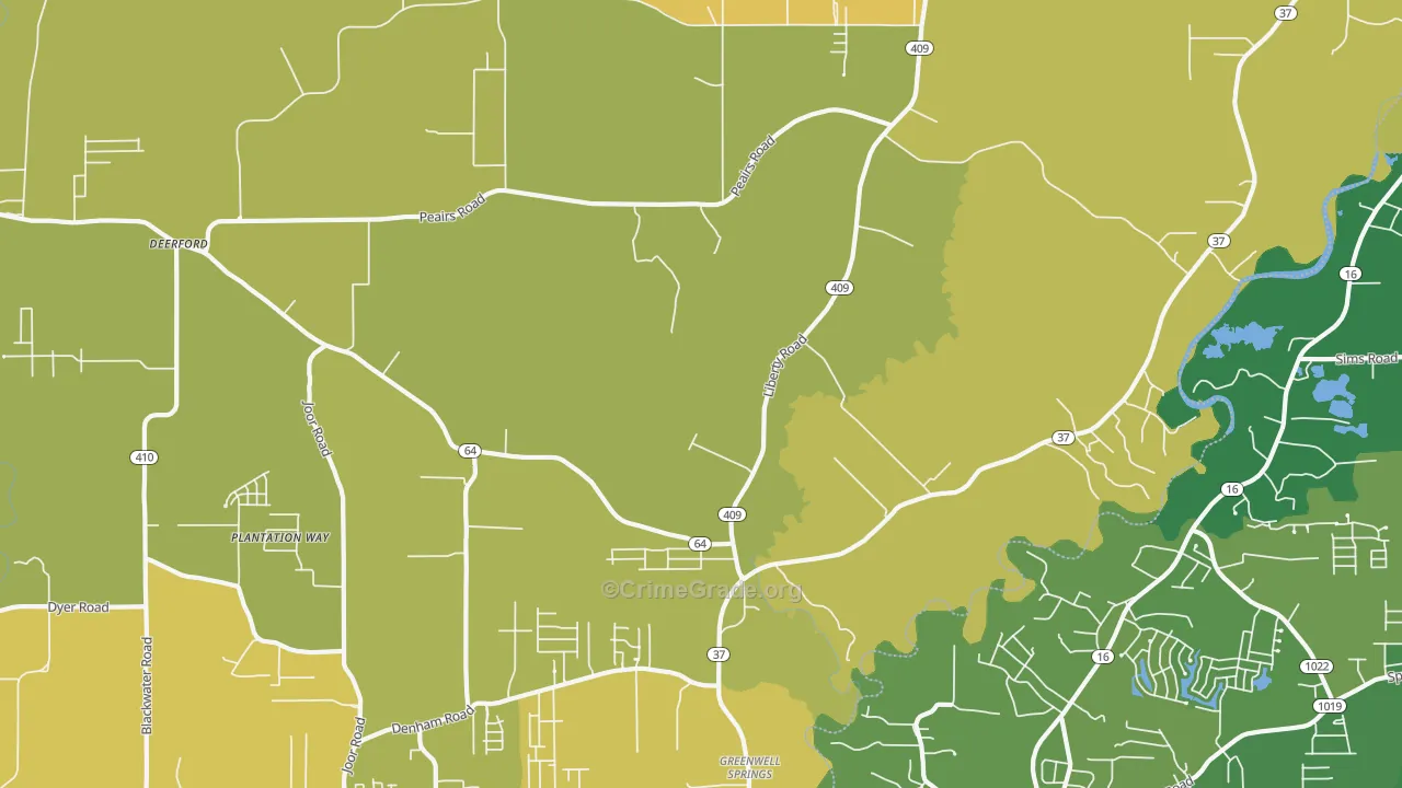 Pride, LA Map of Vehicle Theft Rates