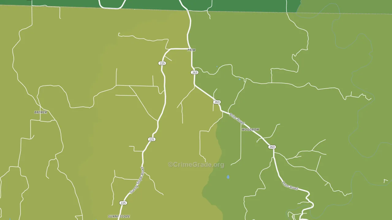 Prim, AR Map of Vehicle Theft Rates