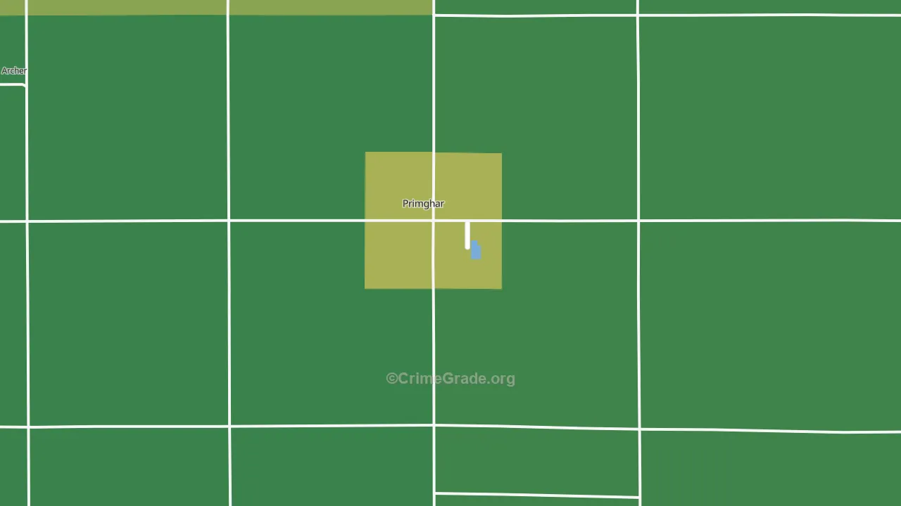 Primghar, IA Map of Vehicle Theft Rates