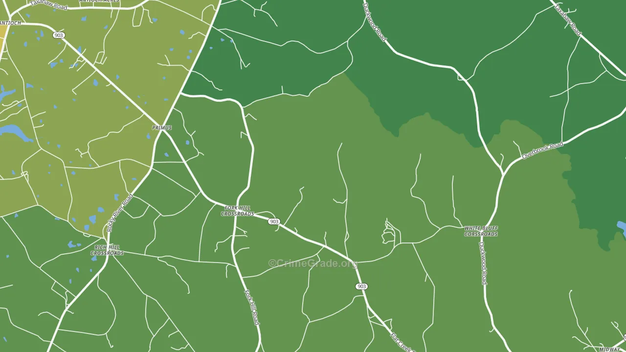 Primus, SC Map of Vehicle Theft Rates