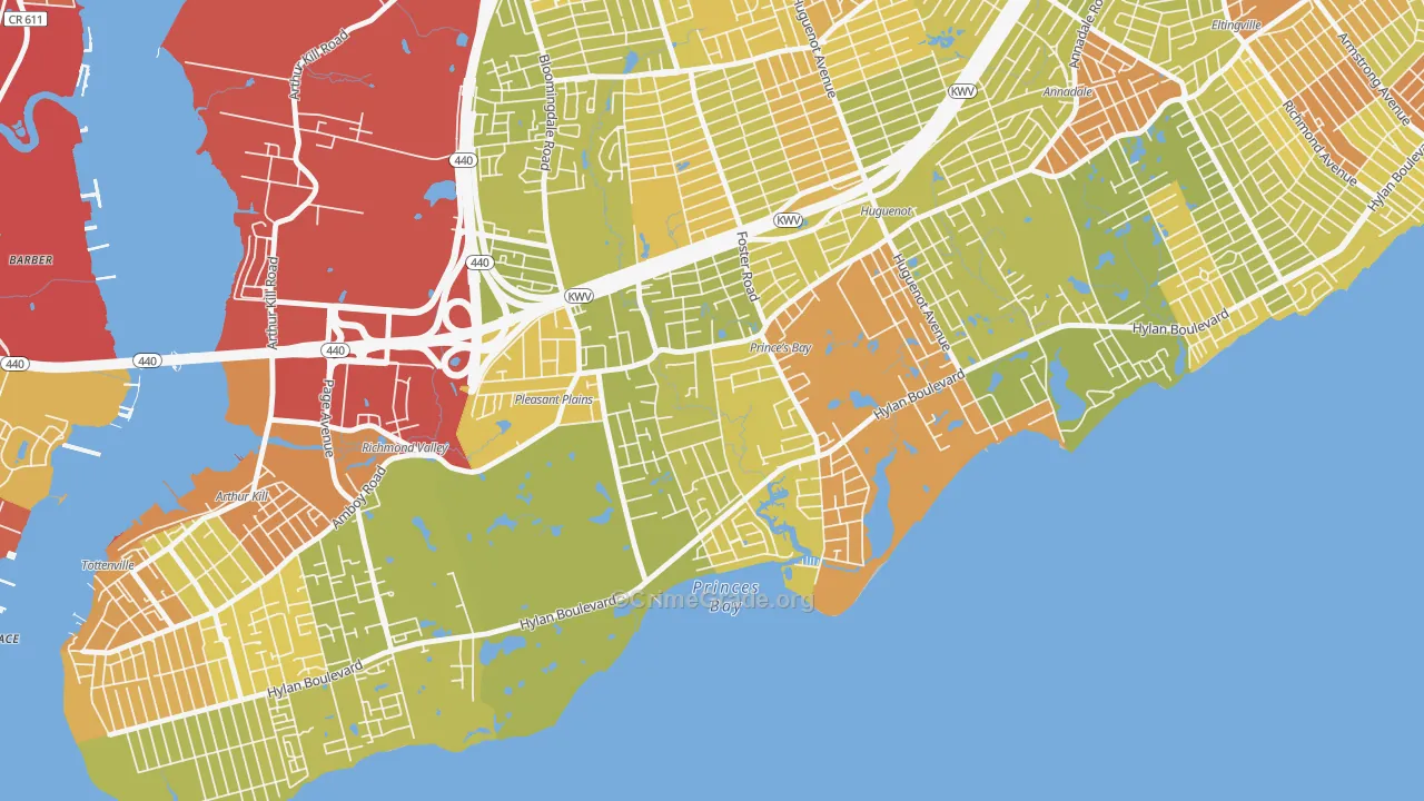 Prince's Bay, Staten Island, NY Map of Vehicle Theft Rates