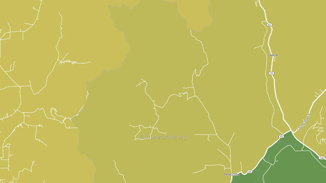 Princeton, AL Map of Vehicle Theft Rates