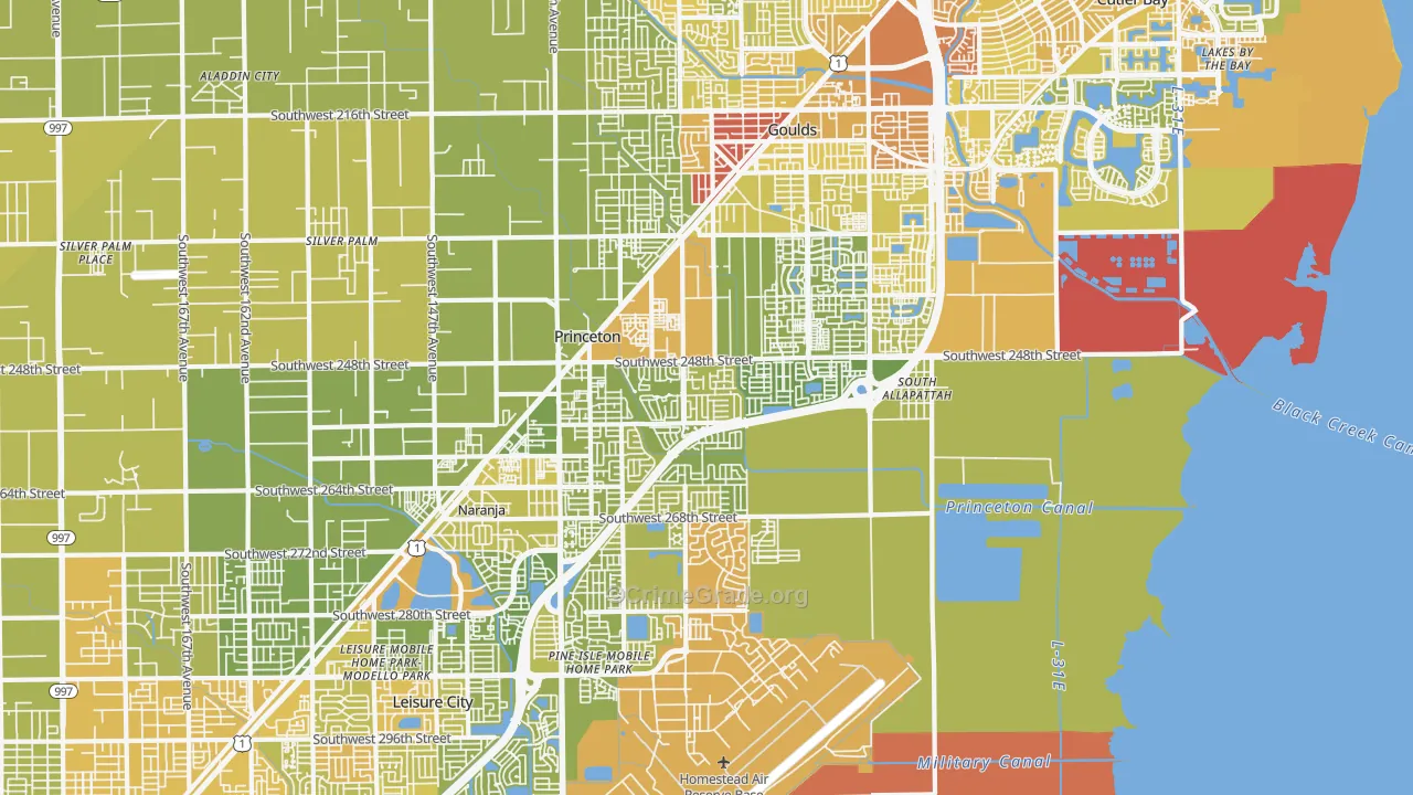 Princeton, FL Map of Vehicle Theft Rates