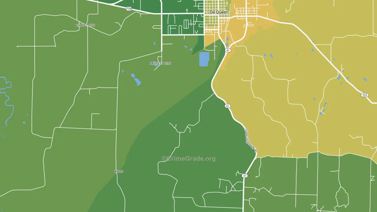 Process City, AR Map of Vehicle Theft Rates