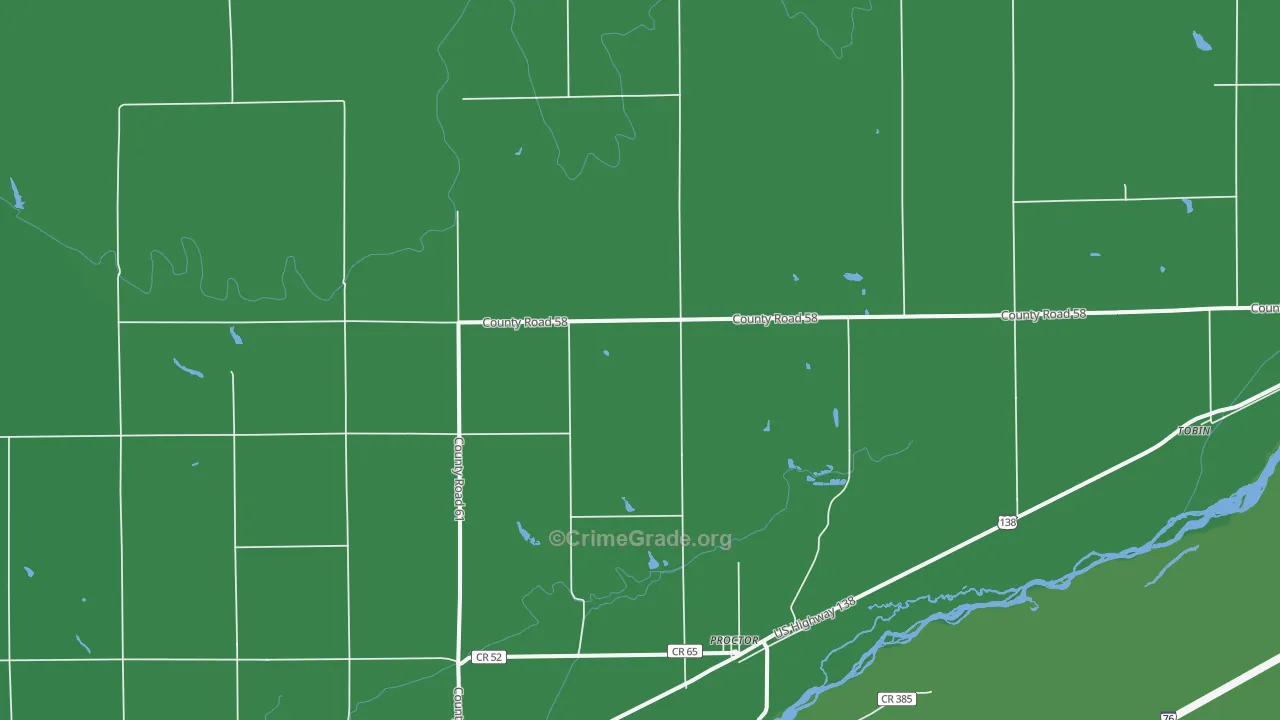 Proctor, CO Map of Vehicle Theft Rates