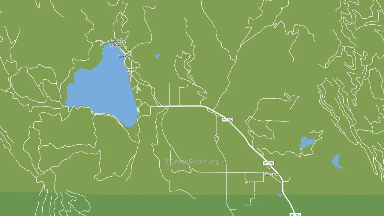 Proctor, MT Map of Vehicle Theft Rates