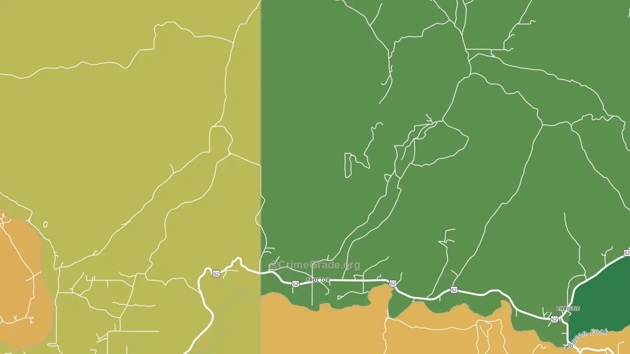 Proctor, OK Map of Vehicle Theft Rates