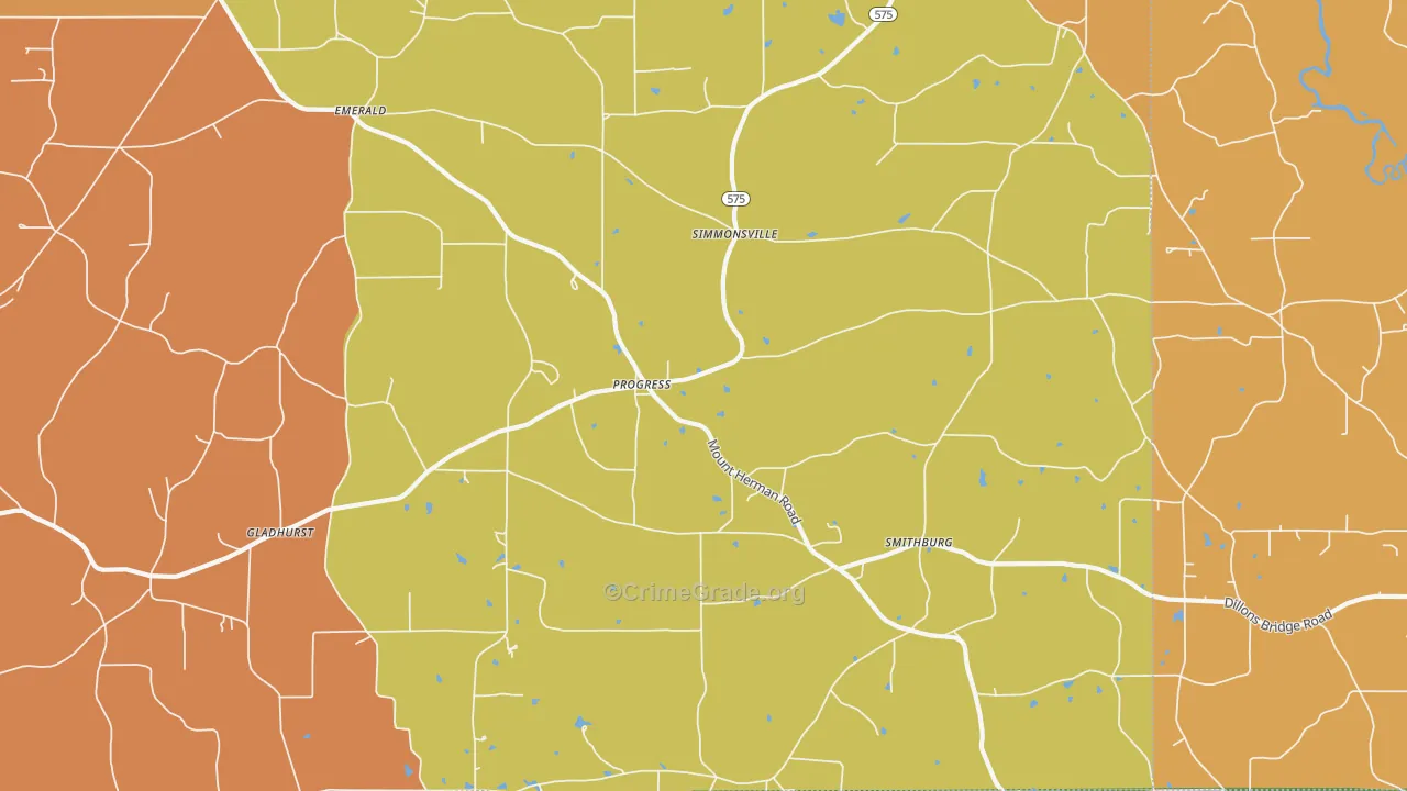 Progress, MS Map of Vehicle Theft Rates