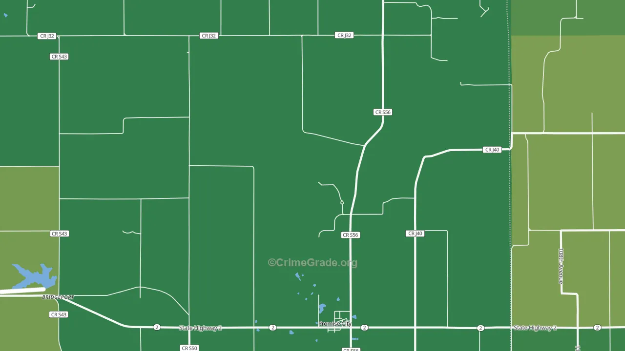 Promise City, IA Map of Vehicle Theft Rates