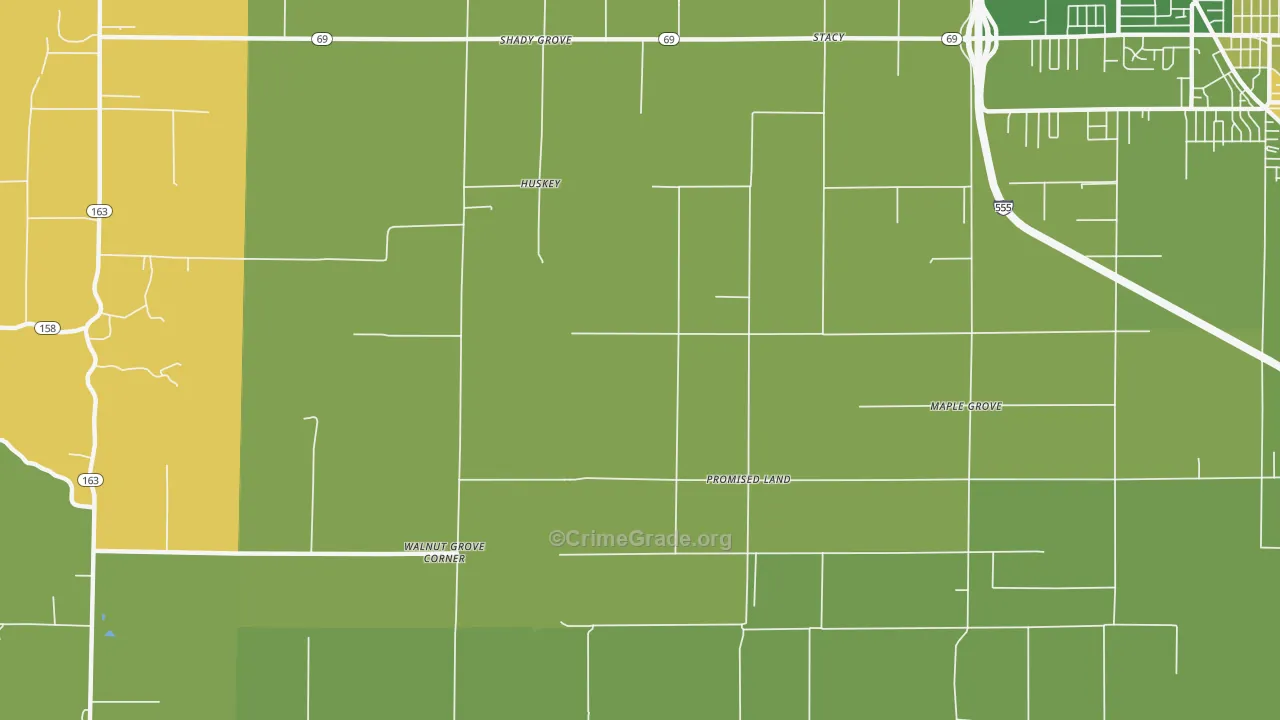 Promised Land, AR Map of Vehicle Theft Rates