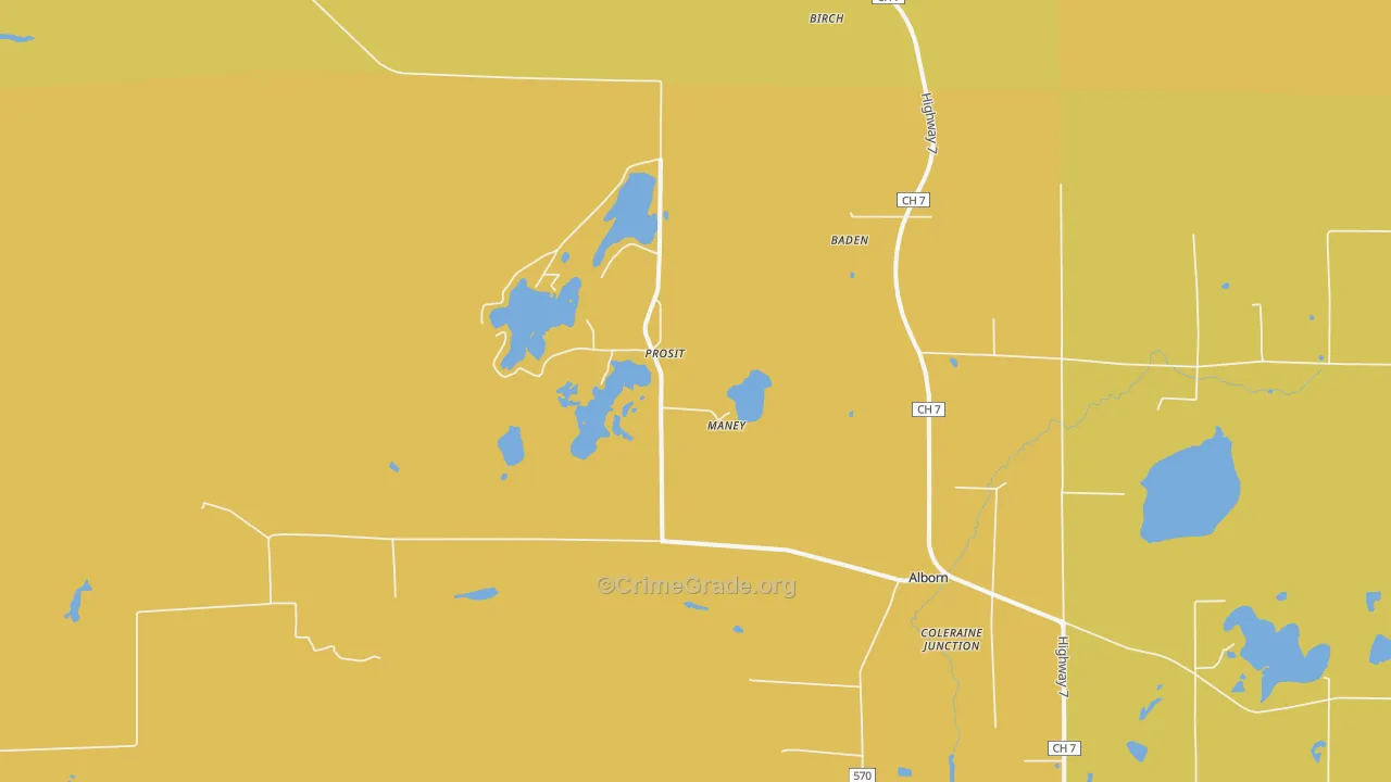 Prosit, MN Map of Vehicle Theft Rates