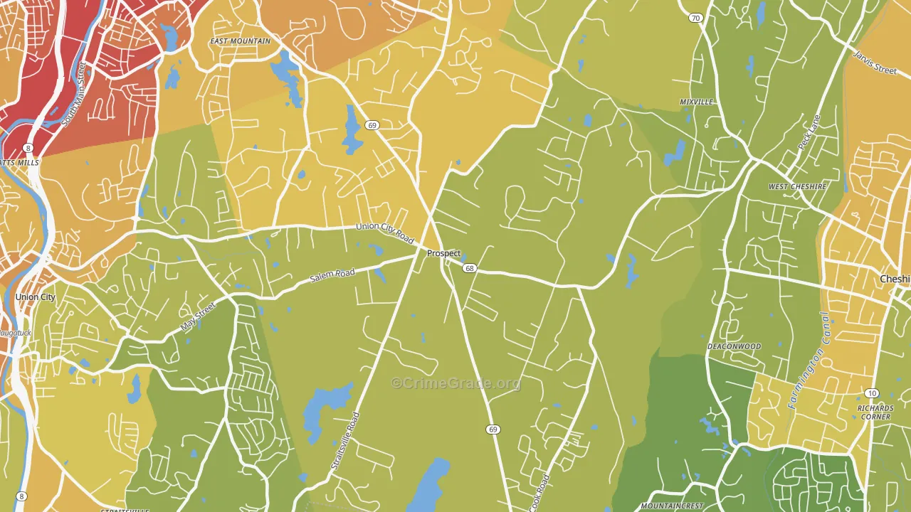 Prospect, CT Map of Vehicle Theft Rates