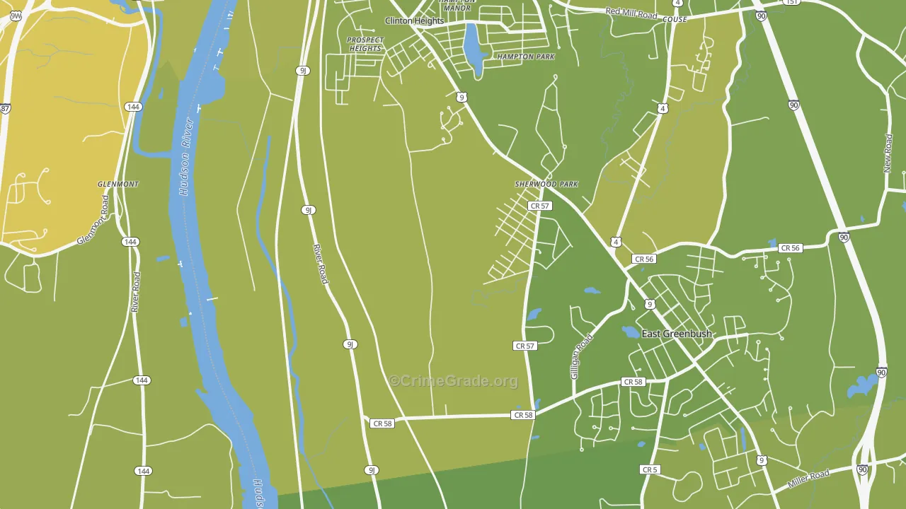 Prospect Heights, NY Map of Vehicle Theft Rates
